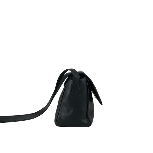 Christian Dior クリスチャン ディオール ショルダーバッグ ブラック ロゴチャーム レザー フラップ vintage ヴィンテージ オールド rrr3nm