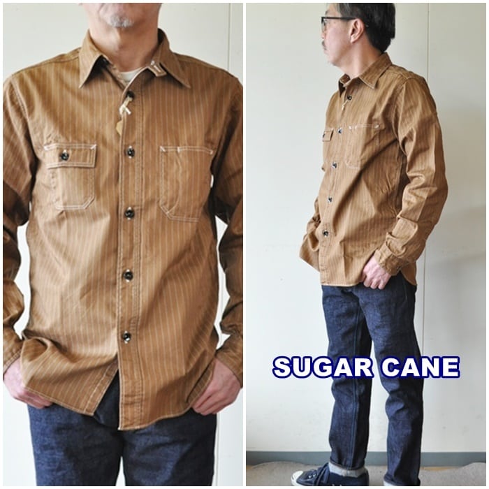 SUGARCANE シュガーケーン　ウォバッシュワークシャツ　28516 メンズ　ウォバッシュストライプ柄シャツ | bluelineshop  powered by BASE