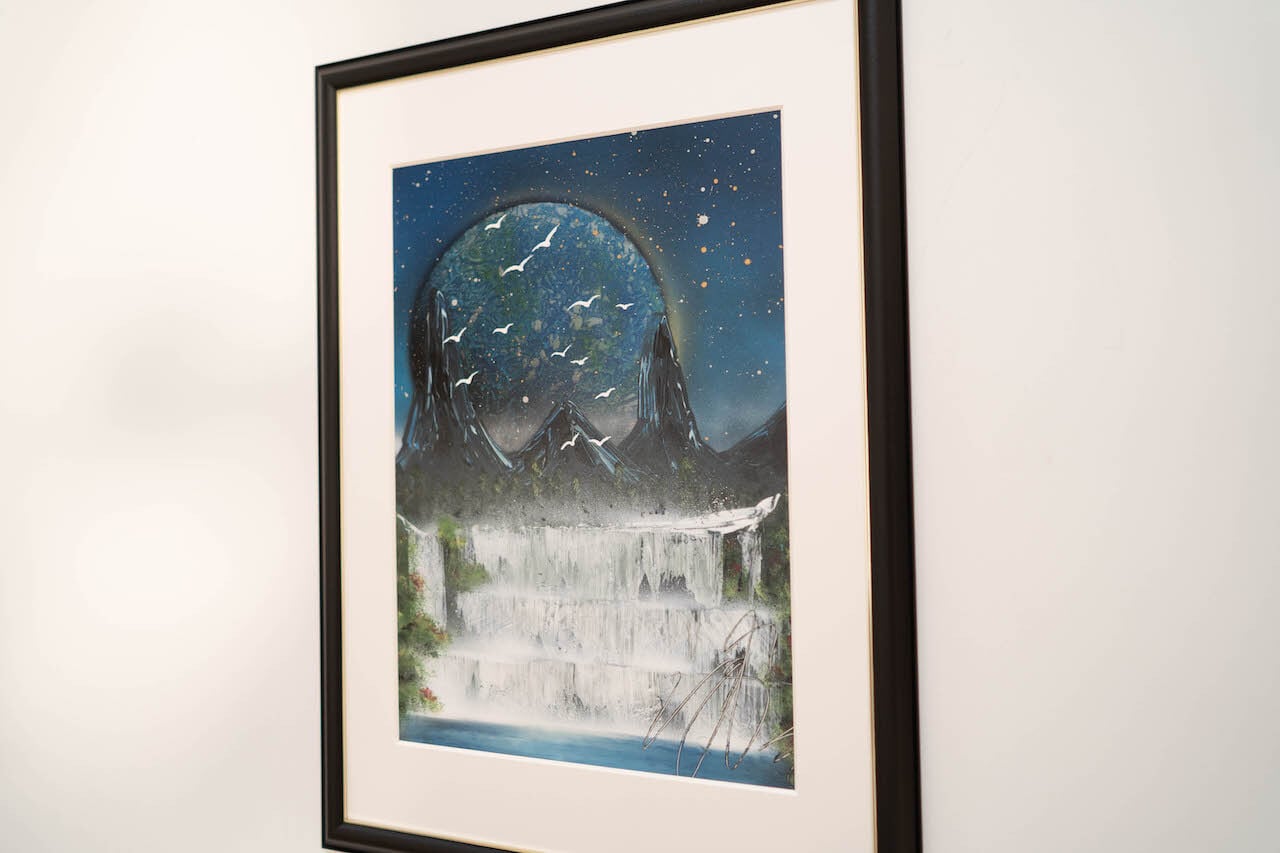 宇宙的な風景 スプレーアート キャンバス Nature / 宇宙、自然をテーマにしたスプレーアート作品 原画販売アート