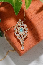 パライバトルマリン デザイン ネックレス K18  / 0.060ct / DA 0.500ct