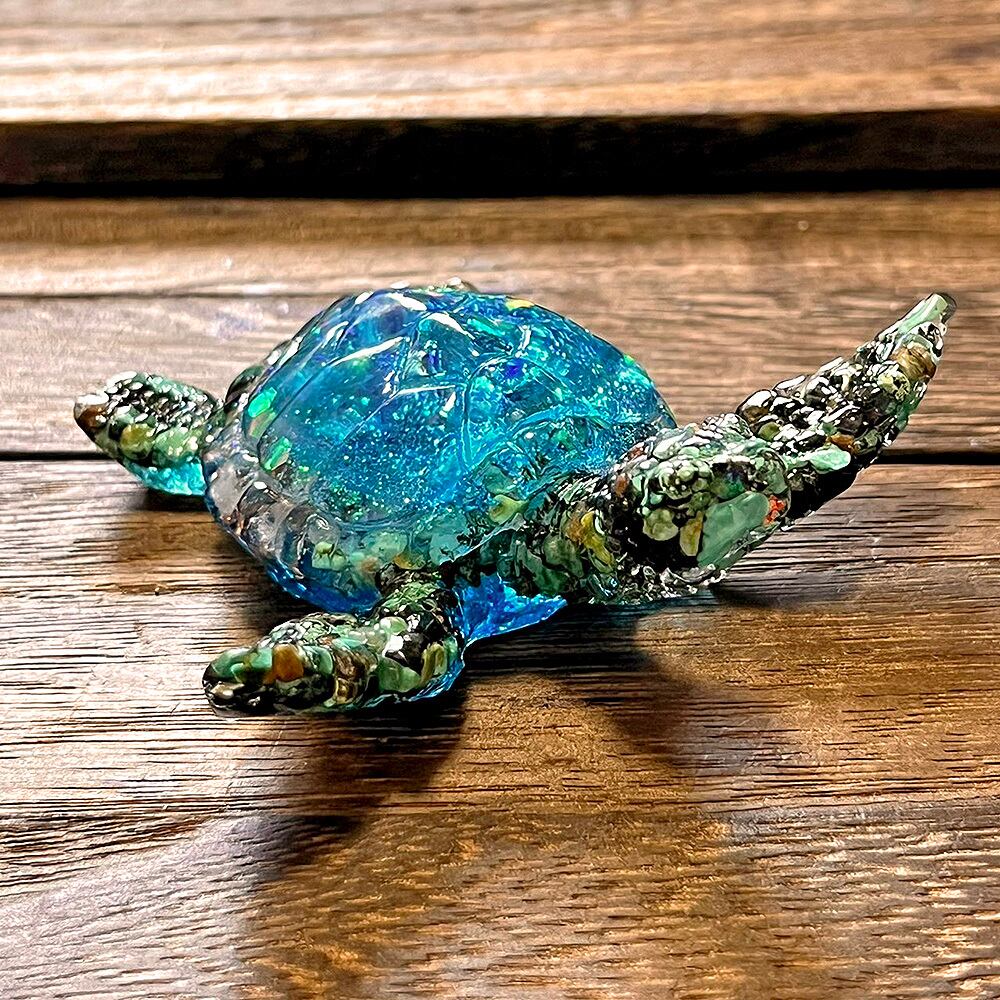 ウミガメ オルゴナイト アフリカンターコイズ 海亀 ホヌ