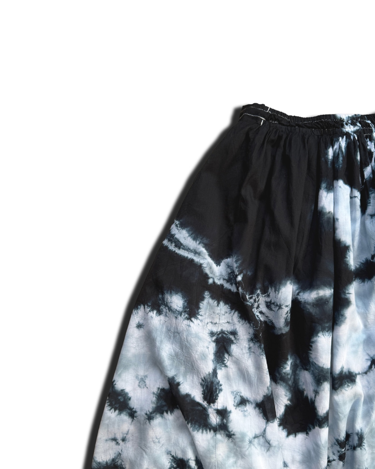 【セットアップ可】タイダイ黒染めスカート ダルメシアン