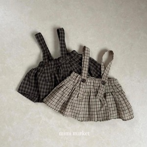 2516 plaid suspenders skirt/ MIMI MARKET