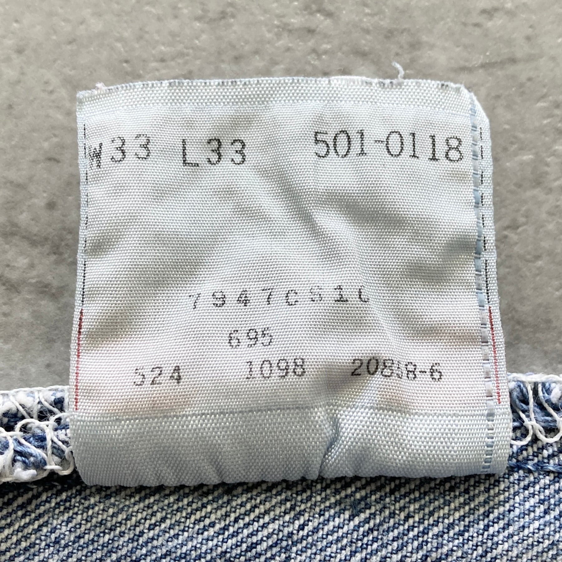 W33 L33】90's US.Levis 501 リーバイス エルパソ工場(524) ボタン裏