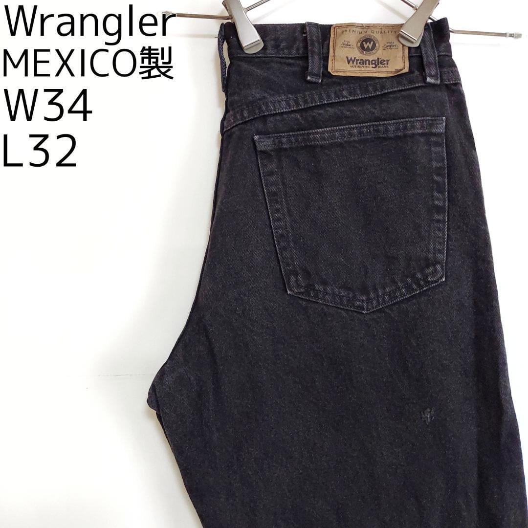 88cm股上ラングラー Wrangler ブラックデニムパンツ メンズw34 /taa002473