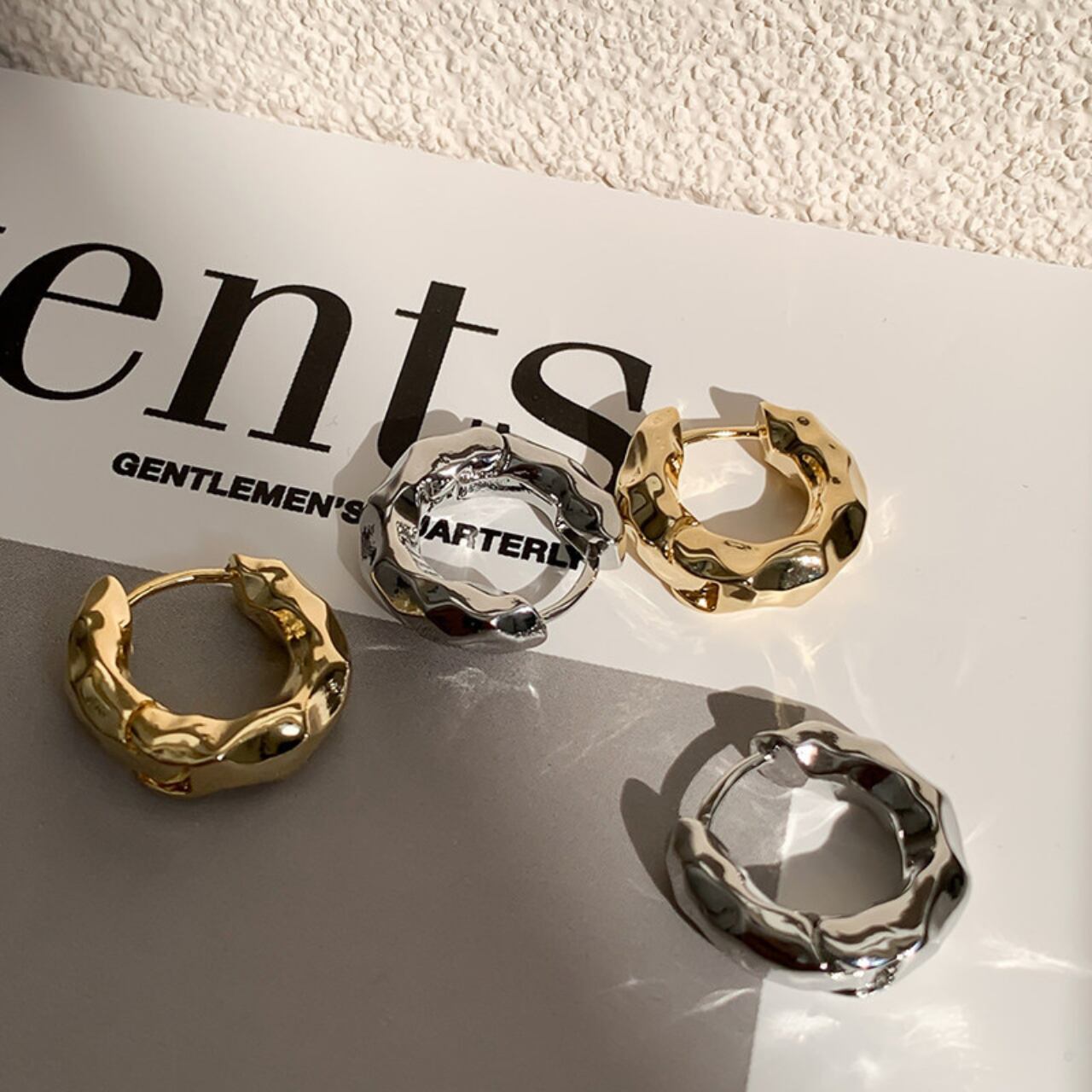 ニュアンスメタル フープピアス 2color N00484