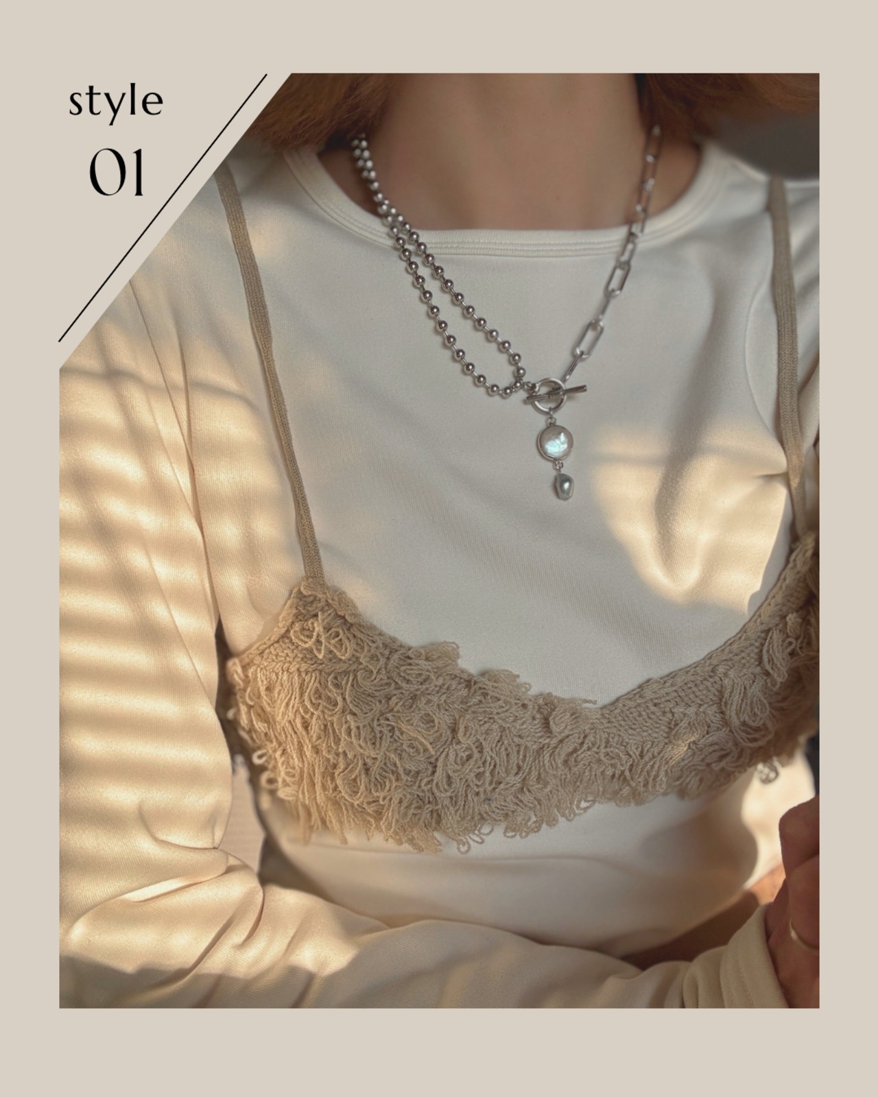 ［ 4way ] Ball & Clip Chain Necklace［SSN029］