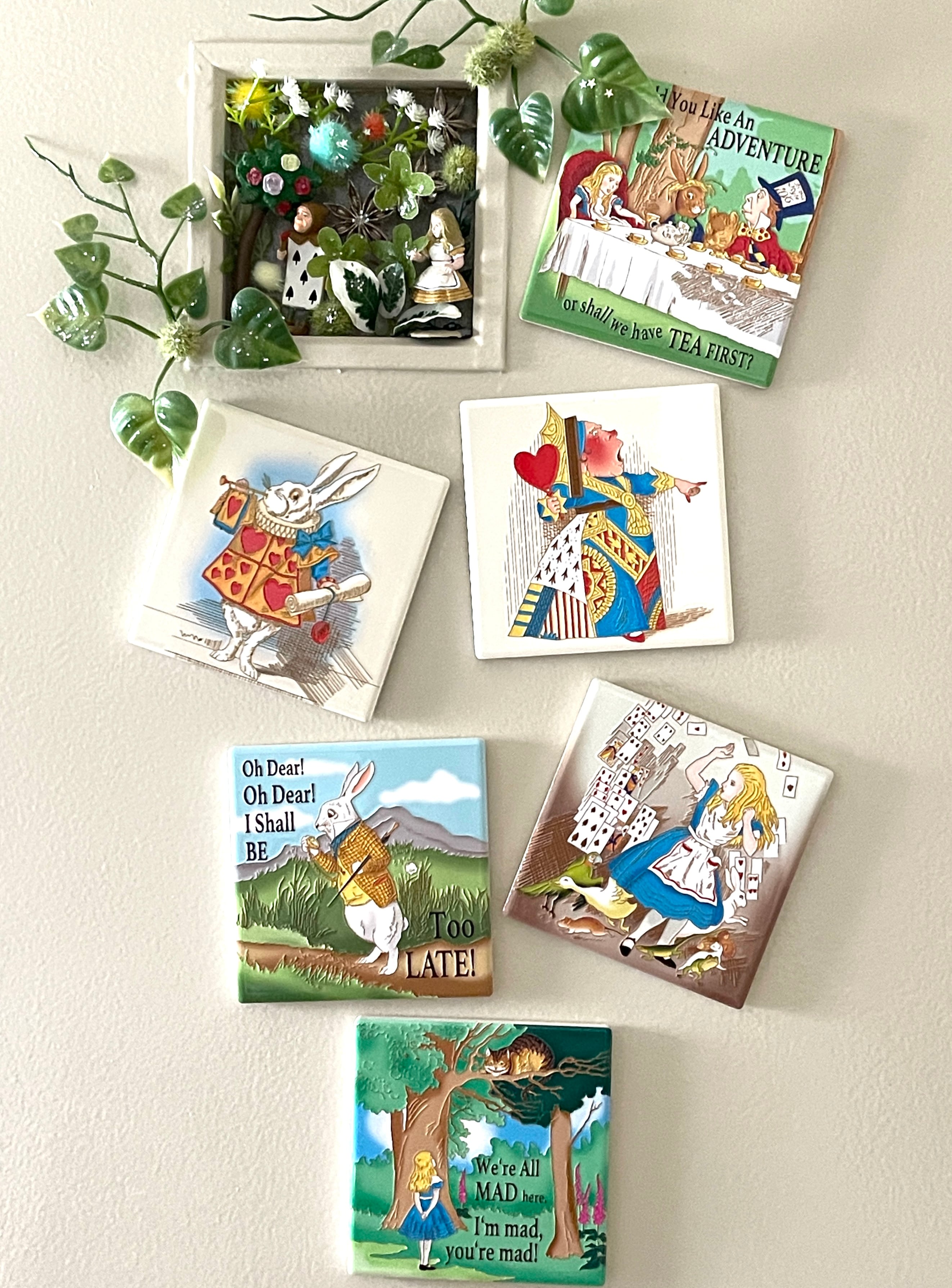 ◆NEW◆アリス◆コースター◆セラミック/タイル◆6種絵柄◆不思議の国のアリス◆◆英国◆◆