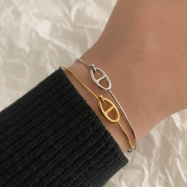14k simple elle bracelet【 2color 】No.B001