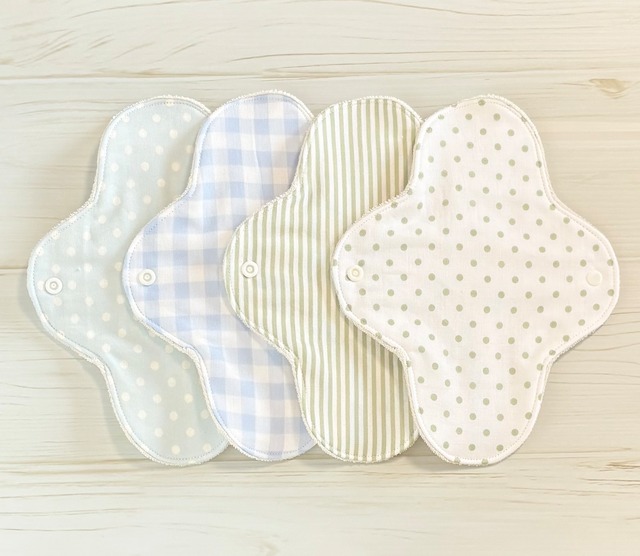 22cm パイル オーガニック 布ナプキン 防水仕様 4枚セット 普通の日用 379