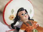 イタリア　大きな帽子　おさげの民族衣装ドール 画像14