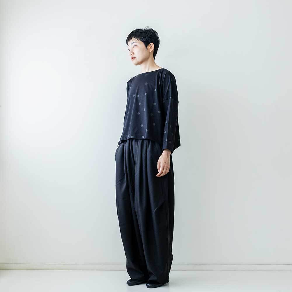 【mizuiro-ind】オパール加工 ドット ワイド プルオーバー長袖カットソー mizuiro ind オパール加工ドットptワイドプルオーバー | LASQ store