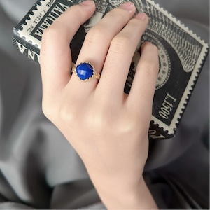 大振りラピスラズリフリーリング