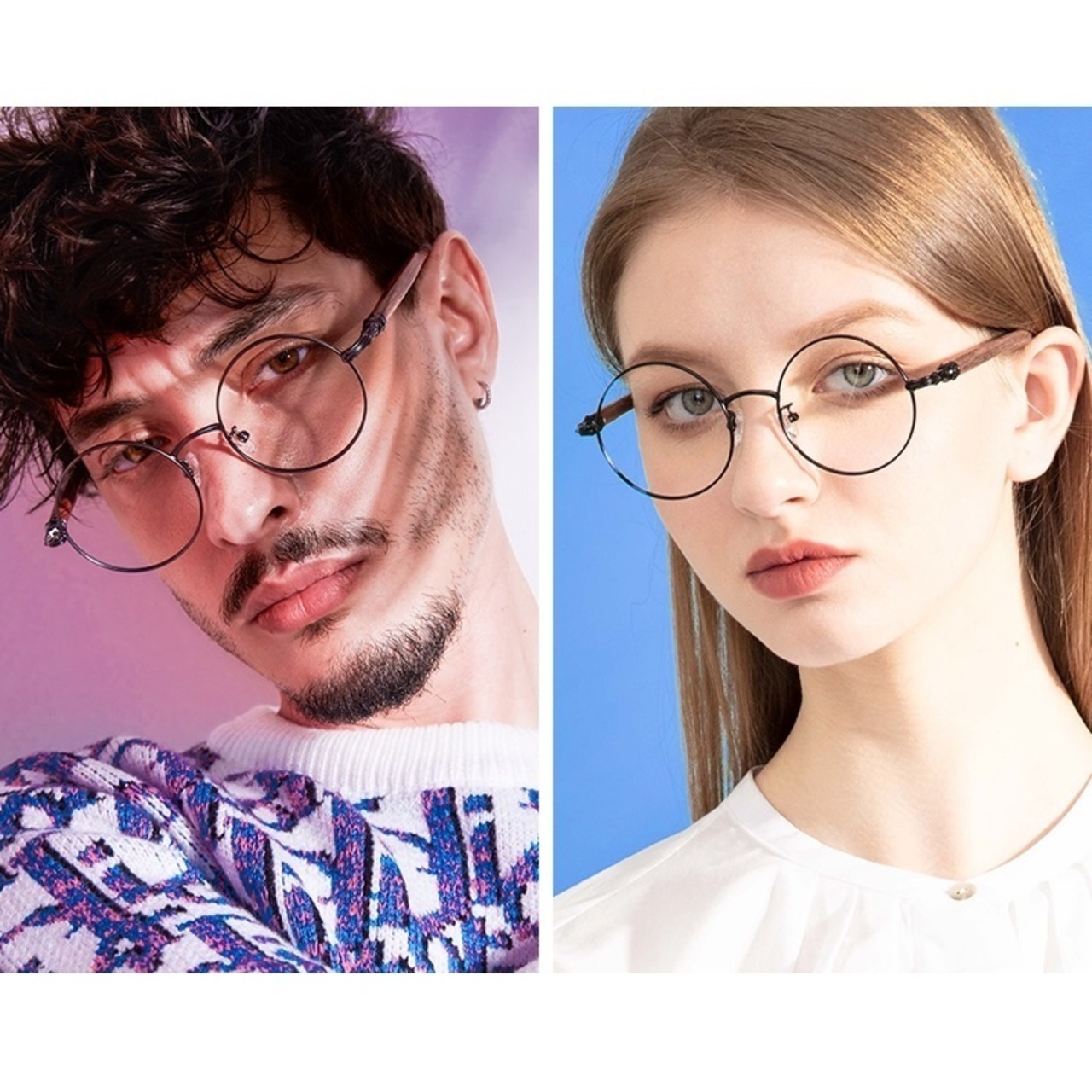 Wood Temple × Metal Frame Glasses -round- / ウッド テンプル × メタル フレーム メガネ -ラウンド-