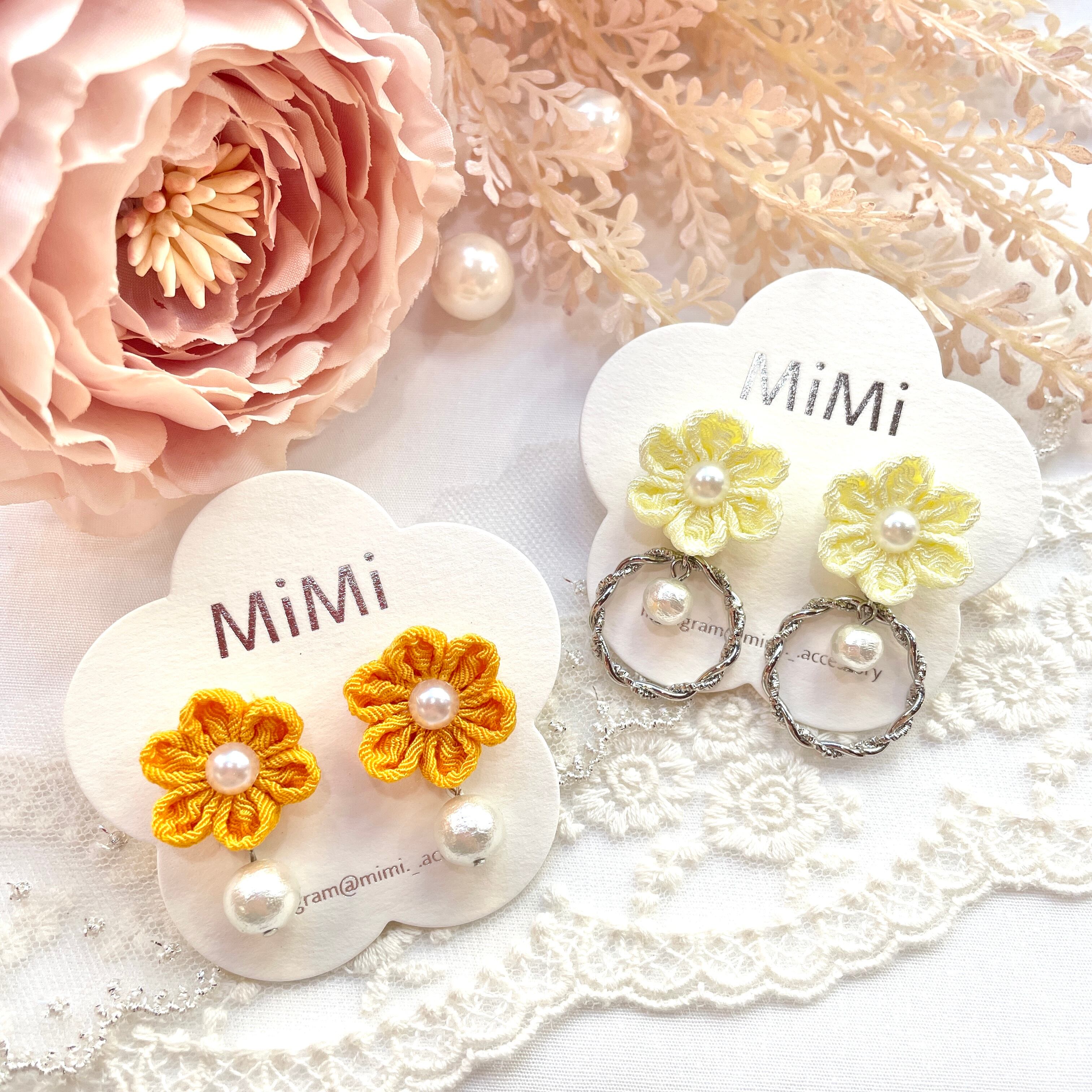 No.837【10ペア】 星花 コットンパール ハンドメイド ピアス イヤリング No.837【10ペア】 星花 コットンパール ハンドメイド ピアス イヤリング