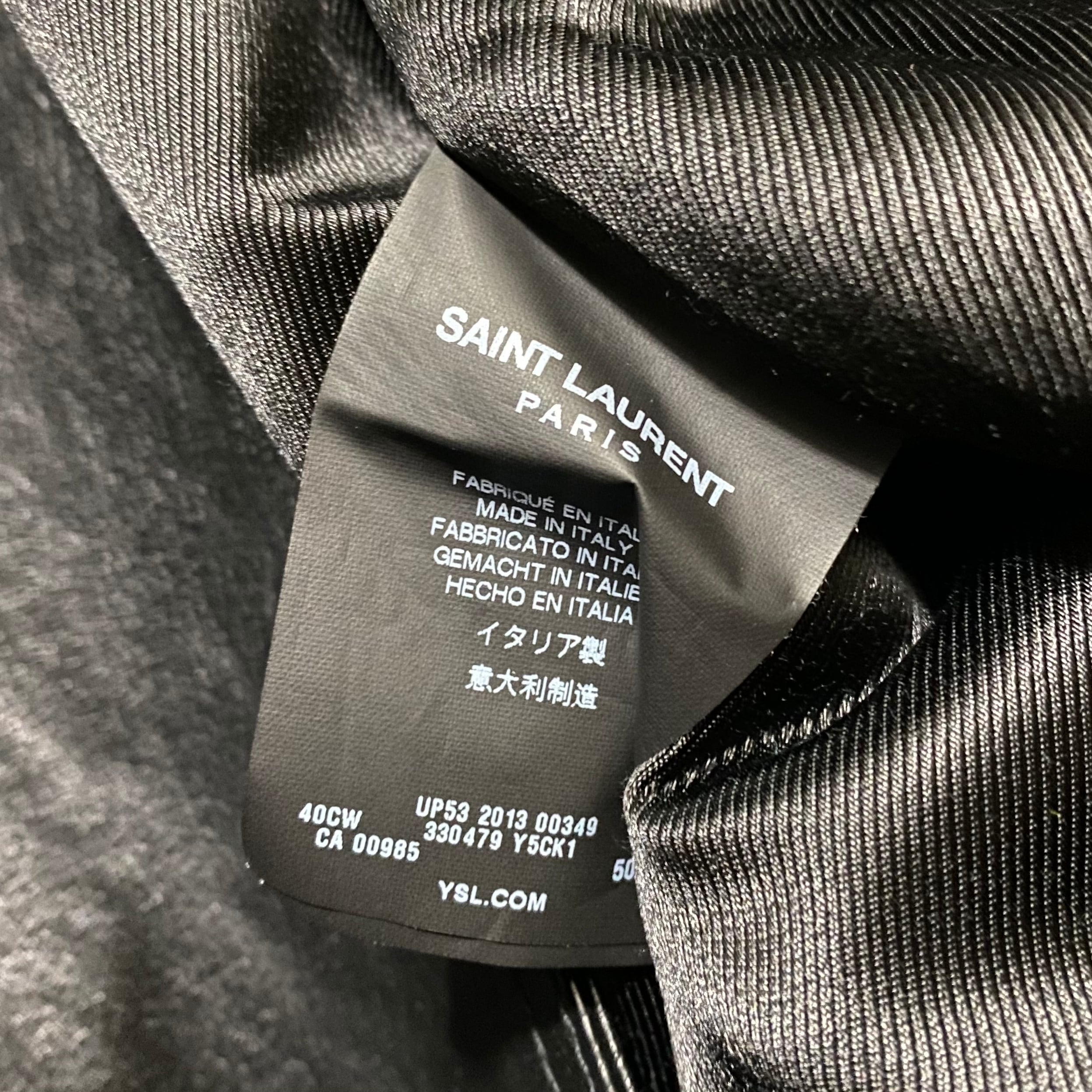 SAINT LAURENT PARIS leather car coat | NOIR ONLINE