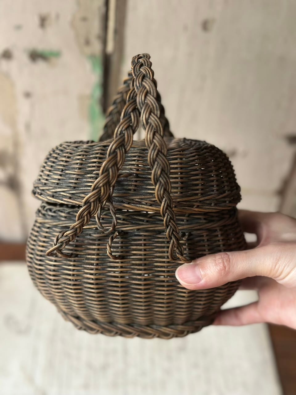 ドールパニエ 小さなバスケット 黒×茶 | Brocante de La Cocotte