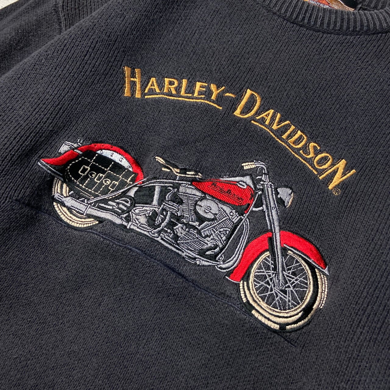 90年代 USA製 Harley-Davidson ハーレーダビッドソン コットンニット  