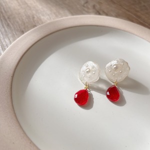 【1月 誕生石カラー ガーネット】バースデーカラードロップピアス・イヤリング