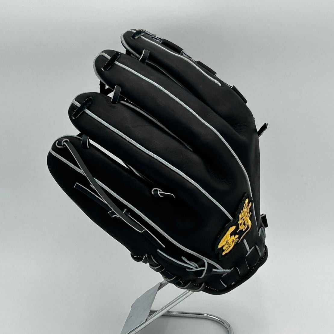 【硬式】玉澤 投手用(ピッチャー用) グローブ THG-KL10Y5 5本指入れモデル 右投げ 肉厚デザインウェブ(本体:ブラック 紐:ブラック)|タマザワ_03