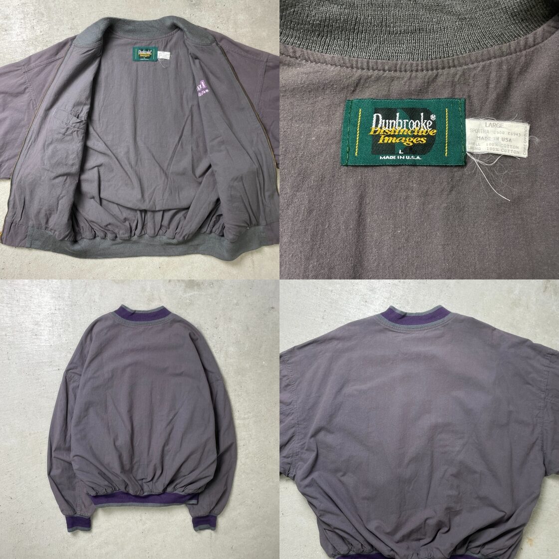 90年代 USA製 dunbrooke 企業刺繍ロゴ コットンブルゾン ジャケット 