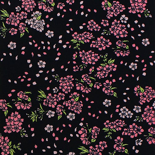 泥染め 桜吹雪模様 全通 箔糸 黒色 薄色 袋帯 A796-3 【未使用】 7a428c2f6a96051acad20a62554562