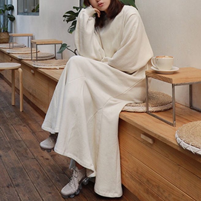 スウェットペプラムワンピース