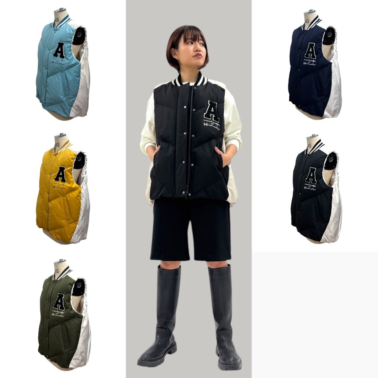 ayane】スタジャンダウンベスト 855702 アヤン | red earth