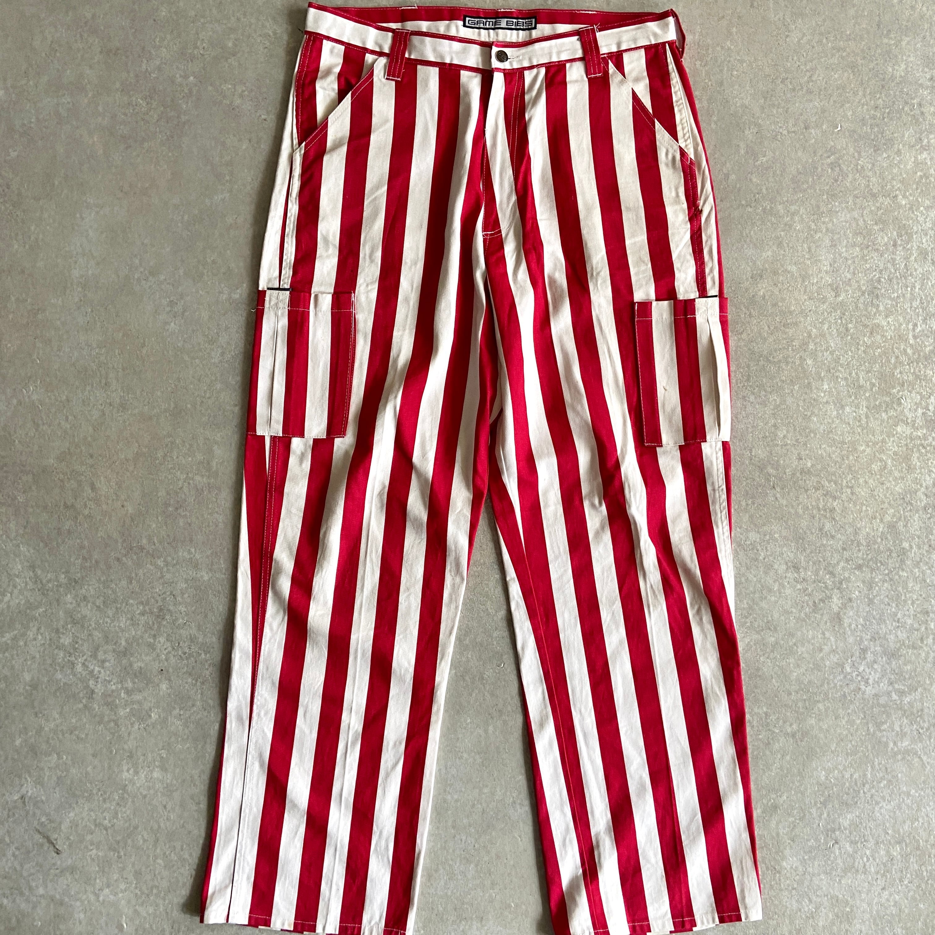 GAME BIBS Red Stripe Pants W34 L31 H313