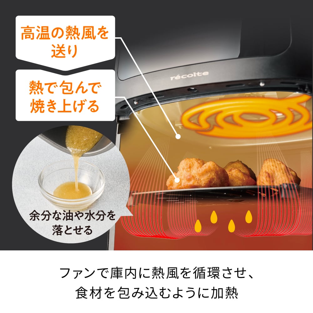 ノベルティ付き】レコルト エアーオーブン 4L / クリームホワイト RAO