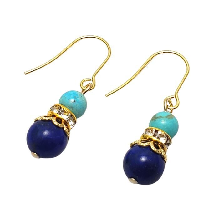 ターコイズ ラピスラズリ パワーストーン ピアス 天然石 トルコ石 水色 誕生石 ゴールド ハンドメイド アクセサリー かわいい おしゃれ レディース シルバー ピアス 金属アレルギー チタン プレゼント ギフト ラッピング無料