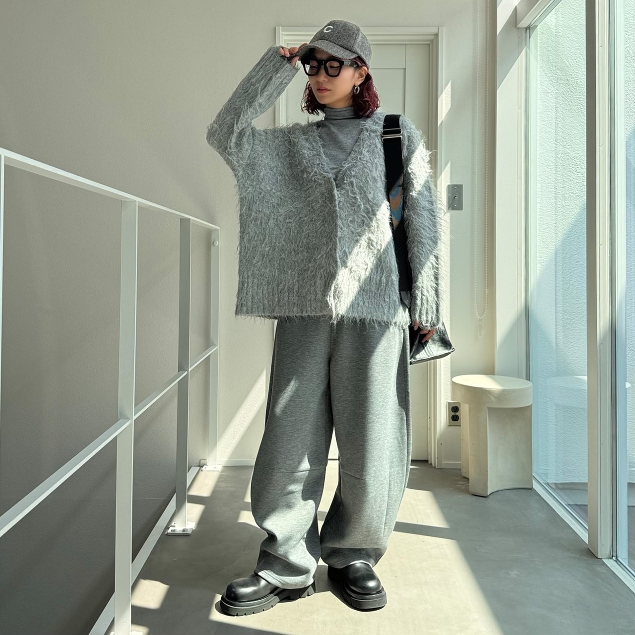 スウェットラフコクーンPT/グレー