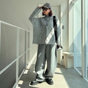 スウェットラフコクーンPT/グレー