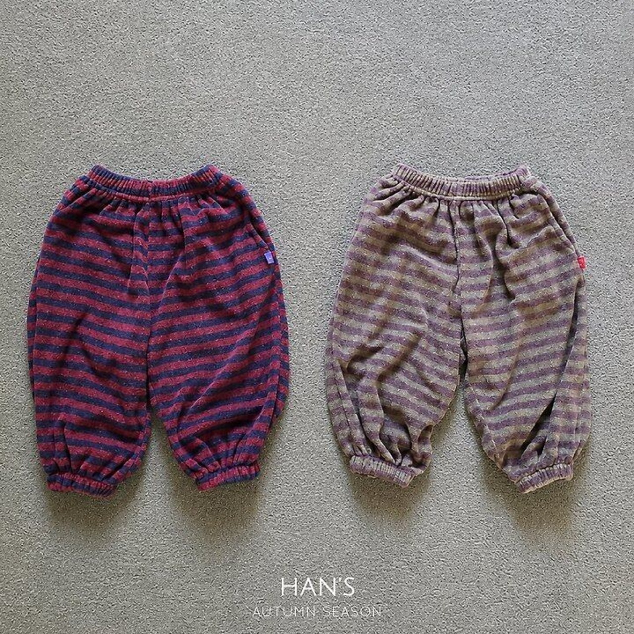 韓国子供服 / 26Autumn / 〖取寄〗Hans / テリーボーダーパンツ / キッズ服 / ジュニア服 *XS~JM*