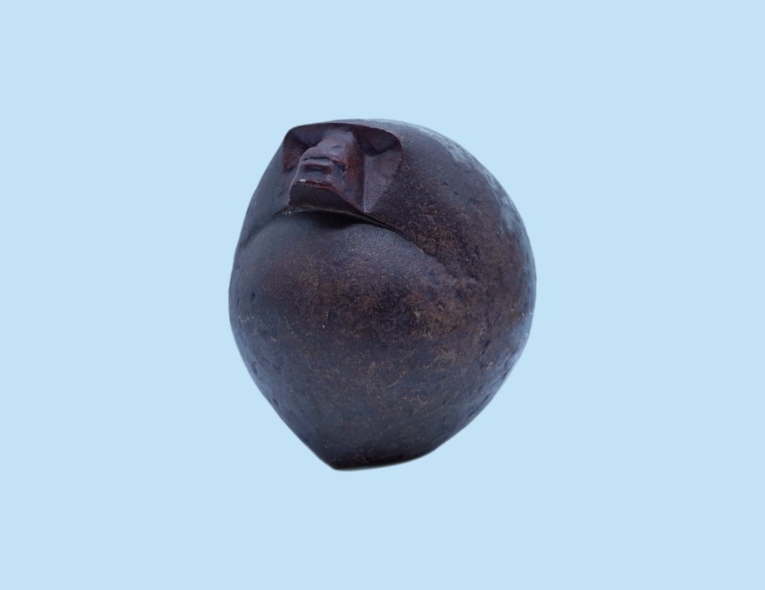 CAST METAL “MONKEY DARUMA” OBJECT