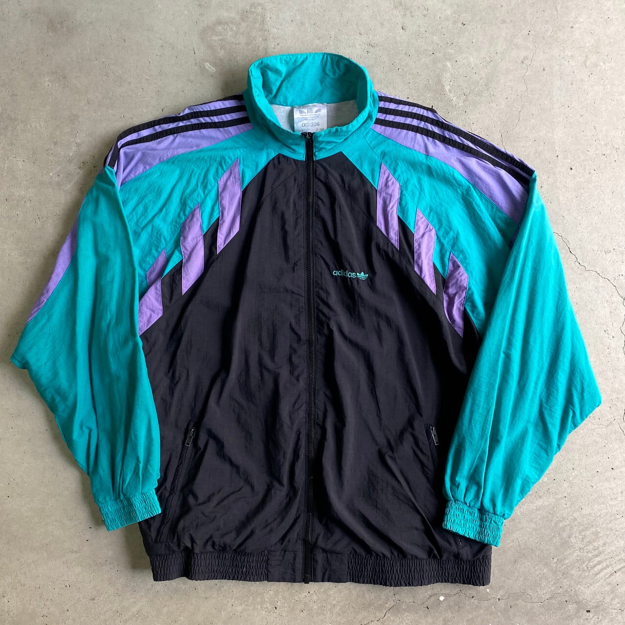 ビッグサイズ 〜90年代 90s 銀タグ adidas アディダス ナイロンジャケット ヴィンテージ マルチカラー メンズ2XL相当 古着  大きいサイズ ビンテージ 【ナイロンジャケット】 | cave 古着屋【公式】古着通販サイト