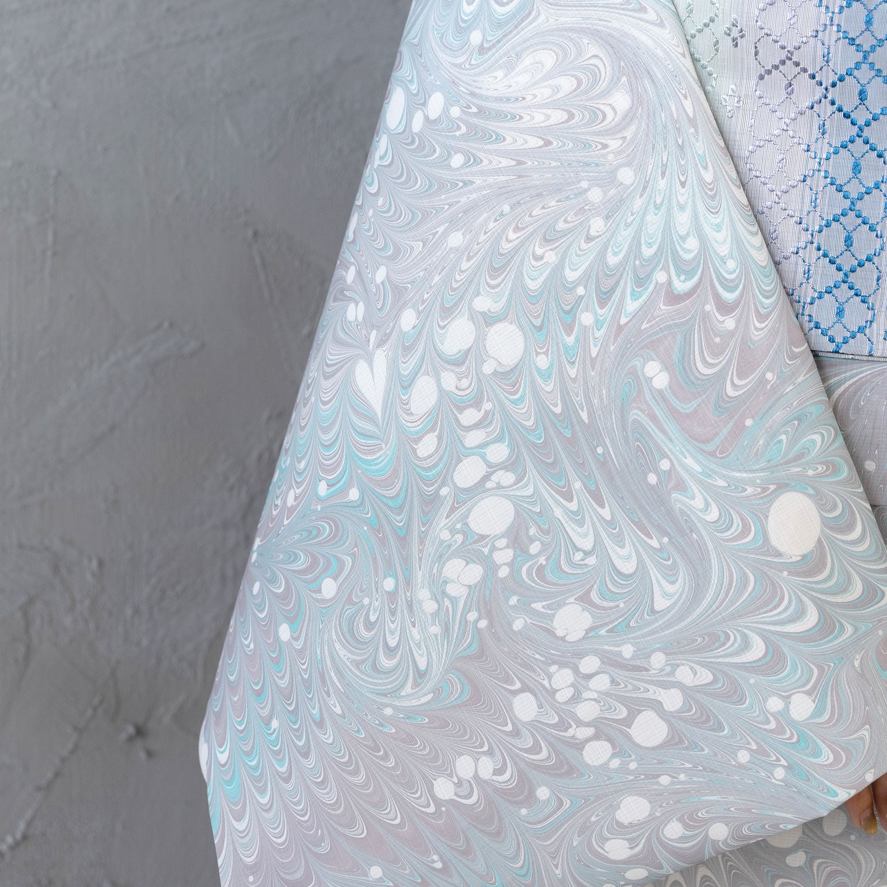 ❤︎「山紫水明」　〜ピーコック崩し柄×ドット〜セオアルファ〜浴衣・夏着物・単衣