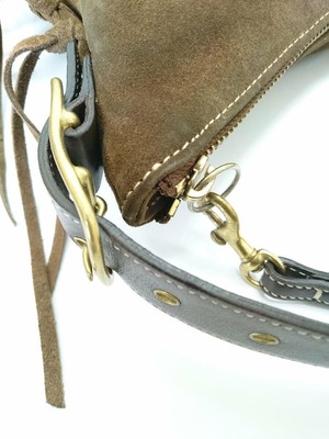 COACH(コーチ)/スウェード無地ショルダーバッグ/ブラウン