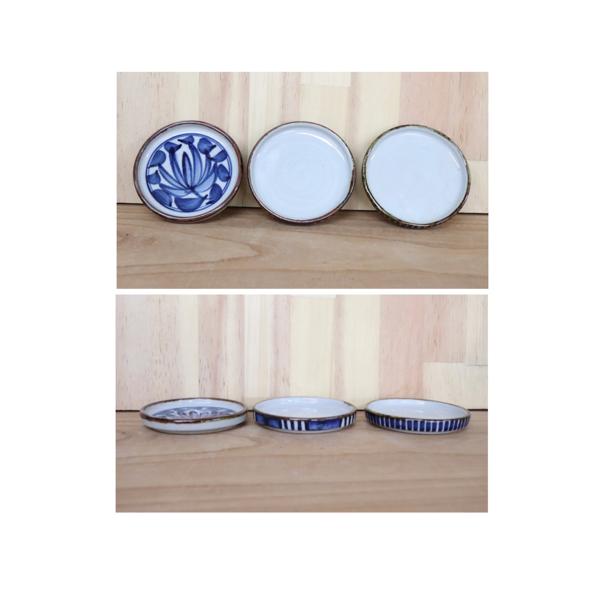 冷んやり麺セット 十草（麺鉢、そばちょこ、薬味皿、箸置き） 藍窯