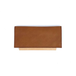 YGD-009-A/Wood Plate Long Wallet/Brown