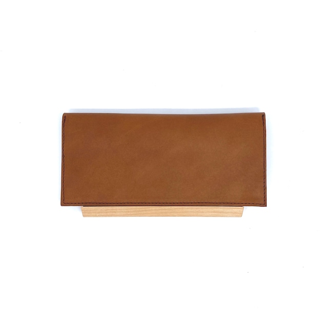 YGD-009-A/Wood Plate Long Wallet/Brown