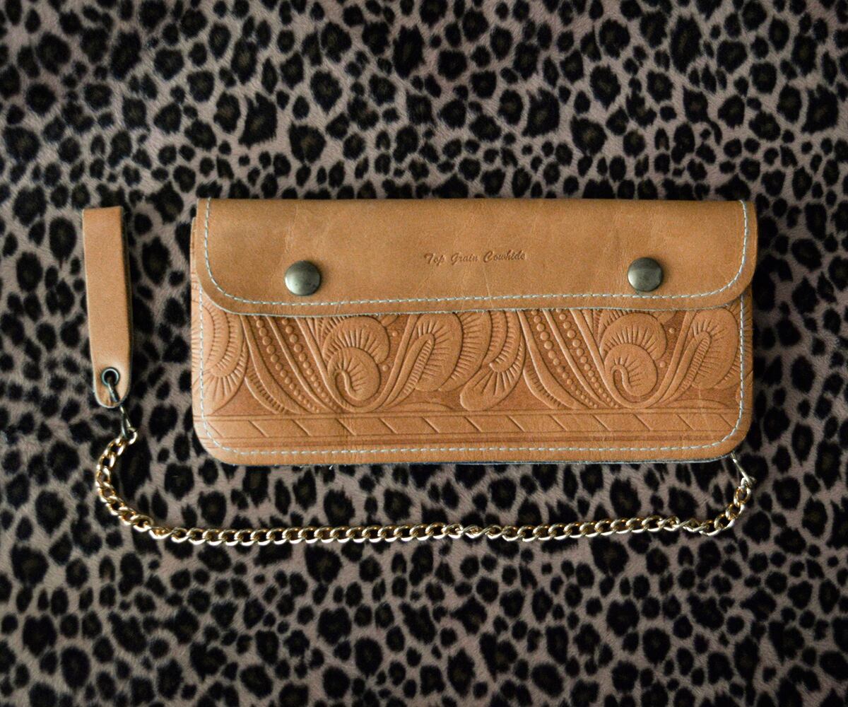 MINT! 70s VINTAGE TRUCKER WALLET TAN | SECOND TIME GLORY