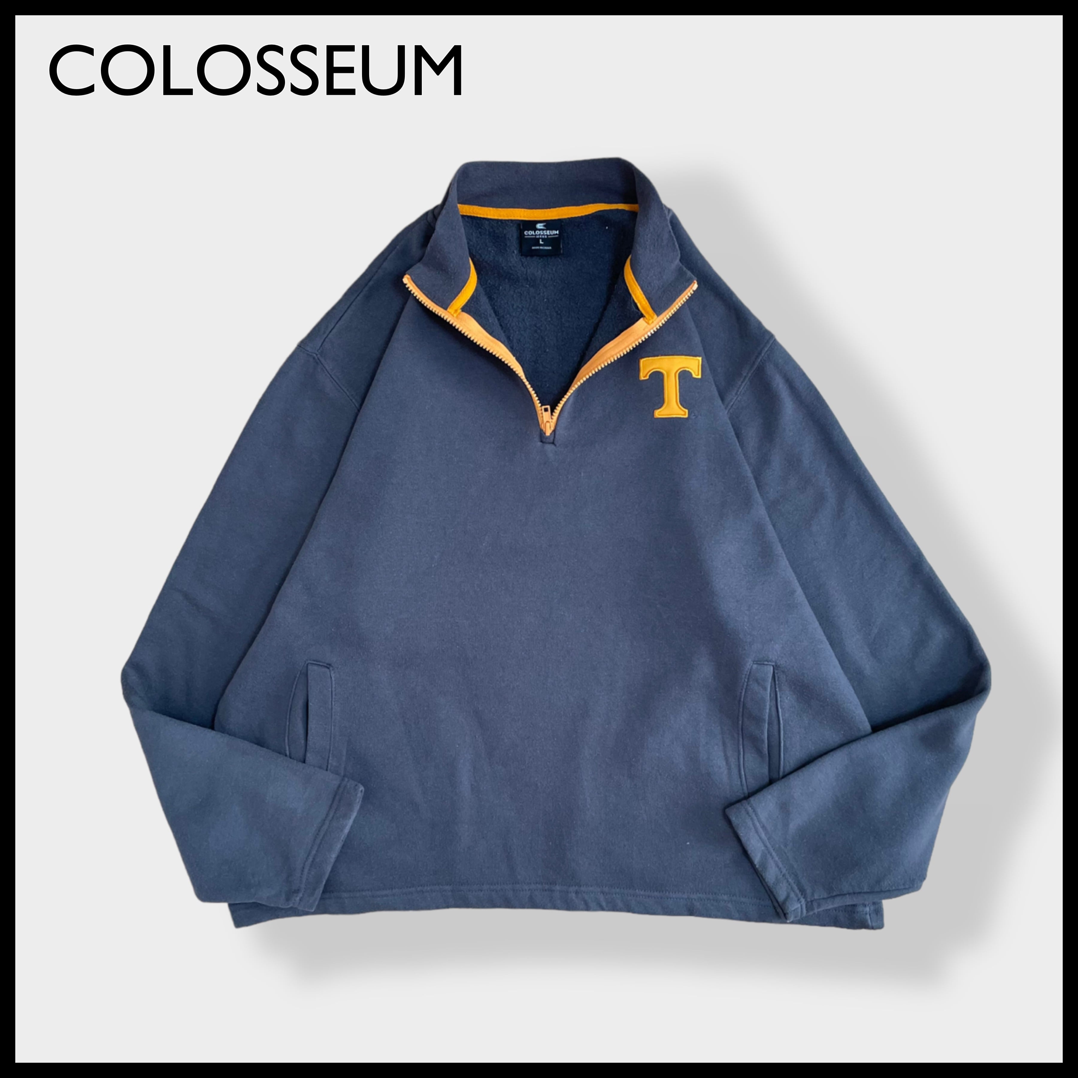 【COLOSSEUM】ワンポイントロゴ 刺繍ロゴ ハーフジップ ...