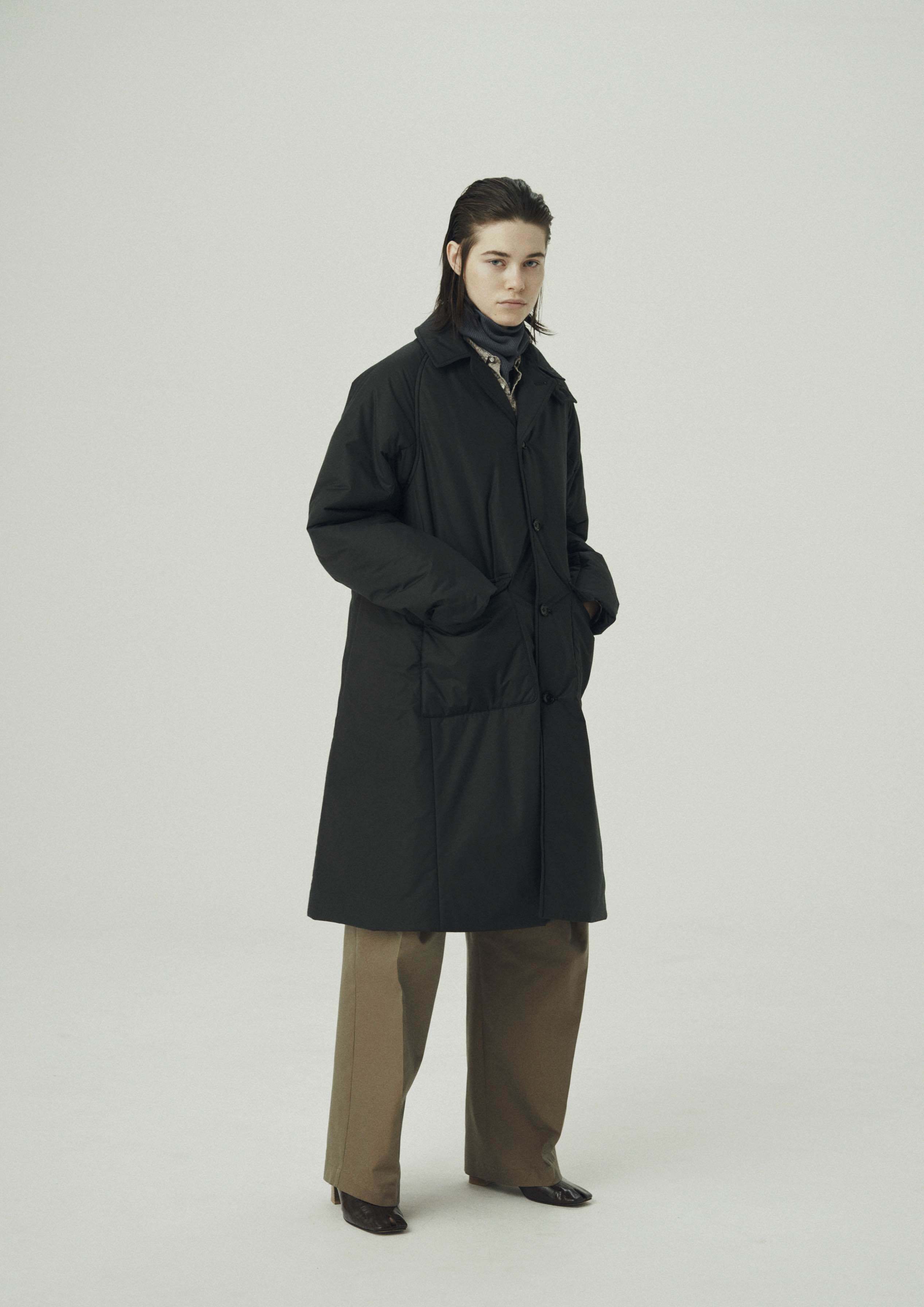 THINDOWN BAL COLLAR COAT / シンダウン バルカラーコート (BLACK