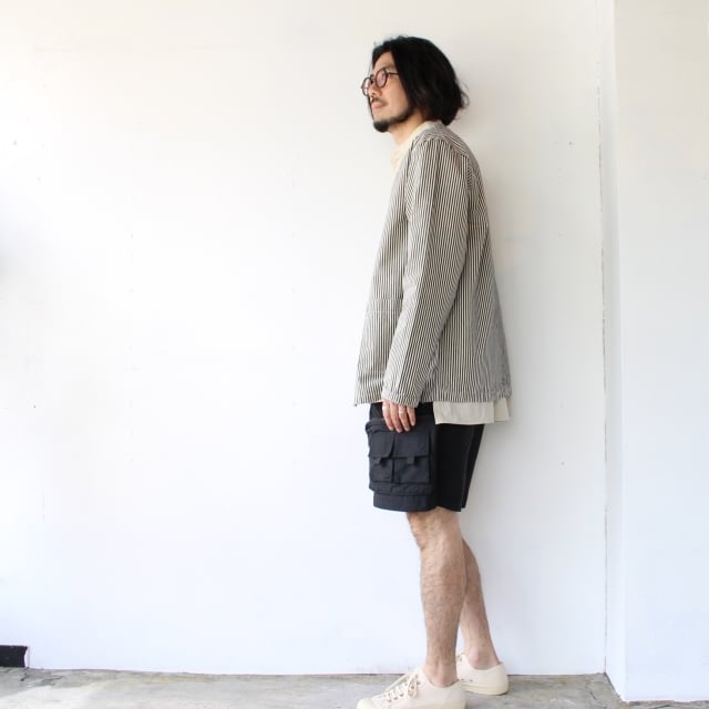 HARVESTY ヒッコリーノーカラーアトリエジャケット No Collar Atelier
