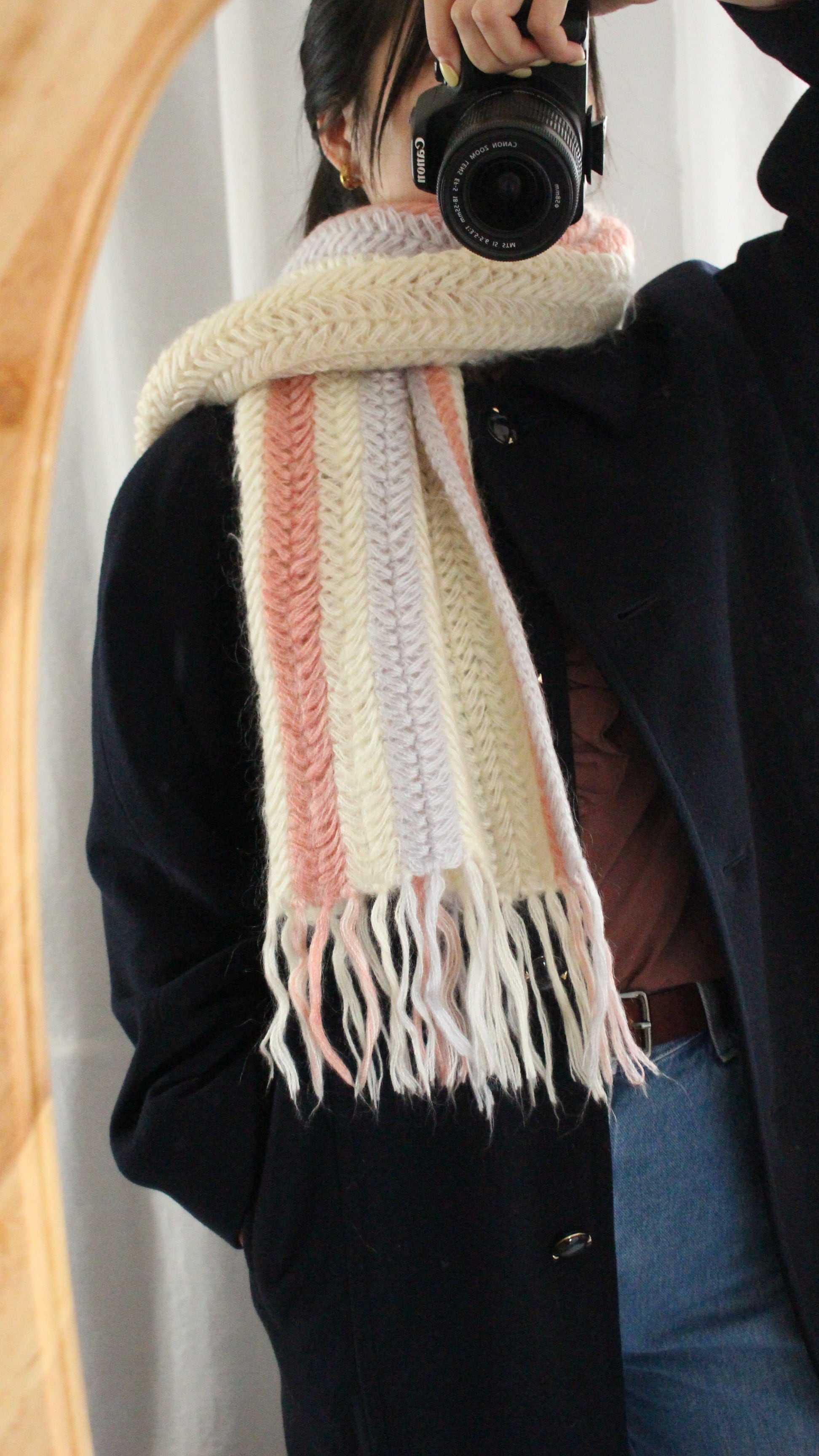 ボーダーマフラー ピンク〈moekaさま専用〉