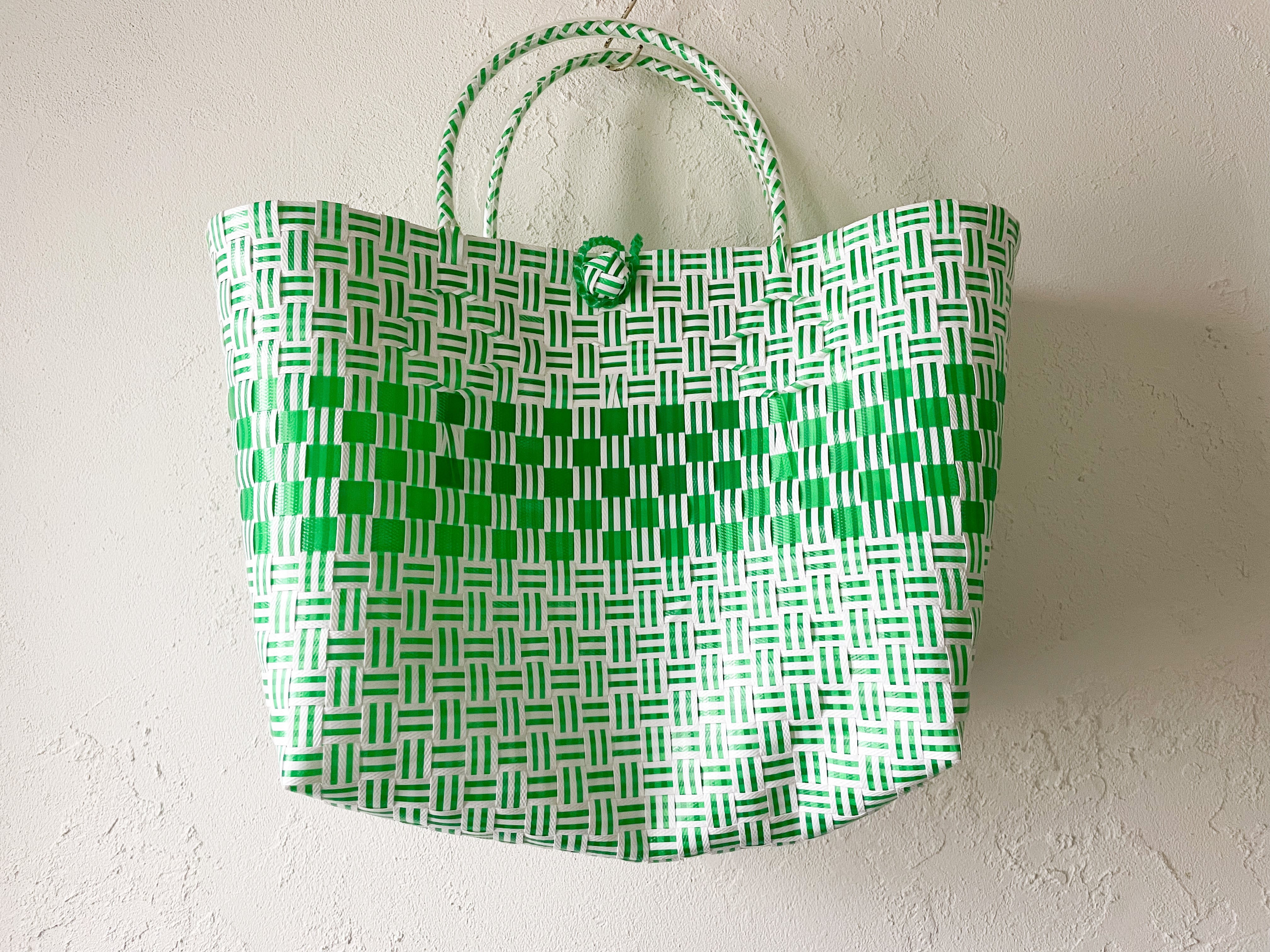 台湾 カゴバッグ　1点もの！！ 台湾カゴBag(大)グリーン | ShangParis