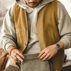 Button vest with chest pocket ◇2color H0297
