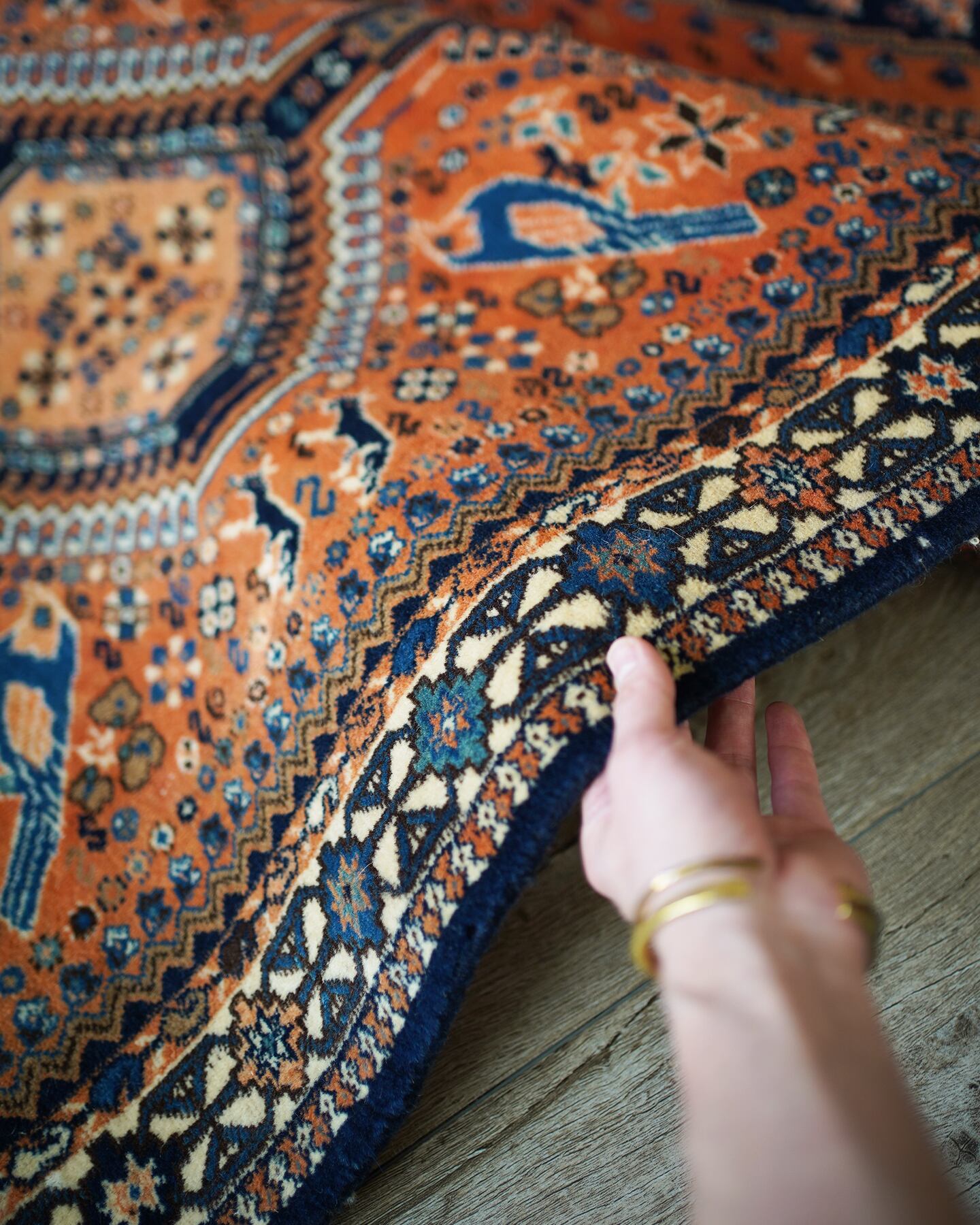 129】Vintage Persian Yalameh rug 1970's | ヴィンテージラグ専門店