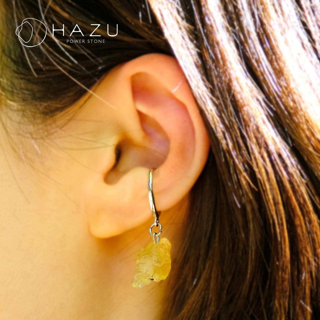 14kgfラブラドライト・オレンジシトリンピアス/イヤリング